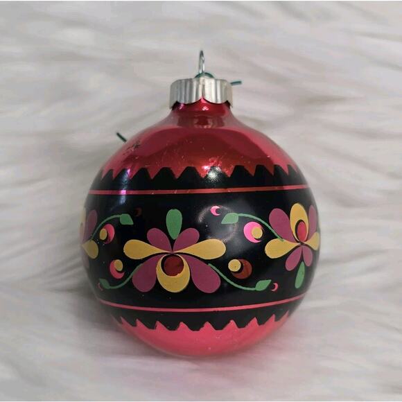 10 pc Vintage Martha Stewart Christmas Ornaments Paisley Purple Red Green - Picture 4 of 9